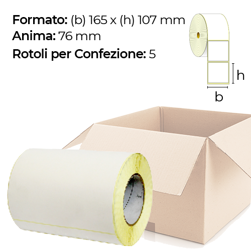 Confezione da 5 Rotoli da 165 x 107 mm anima 76