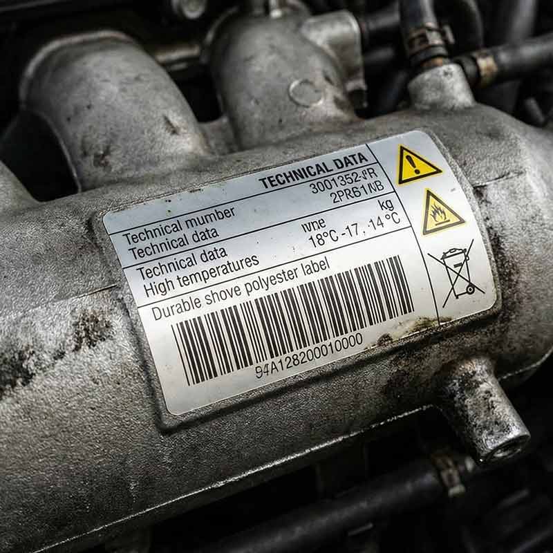 etichette durevoli resistenti alle alte temperature