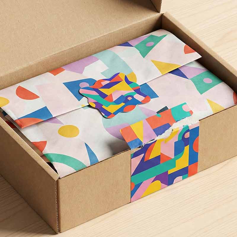 etichette a colori personalizzate per i chiudipacco