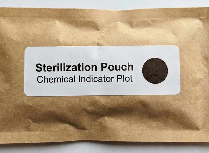 etichetta dopo il processo di sterilizzazione