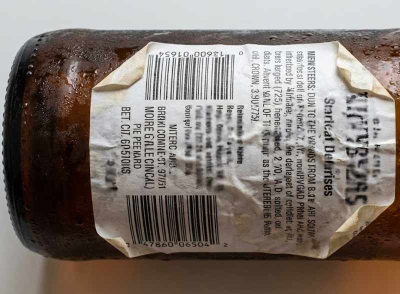 etichette che non resistono all'acqua